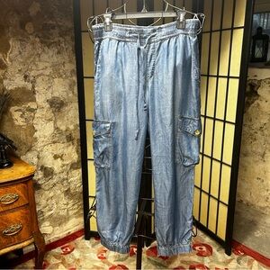 Anthropology Line Cloth & Stone Chambray Utility Pants: Size MEDIUM